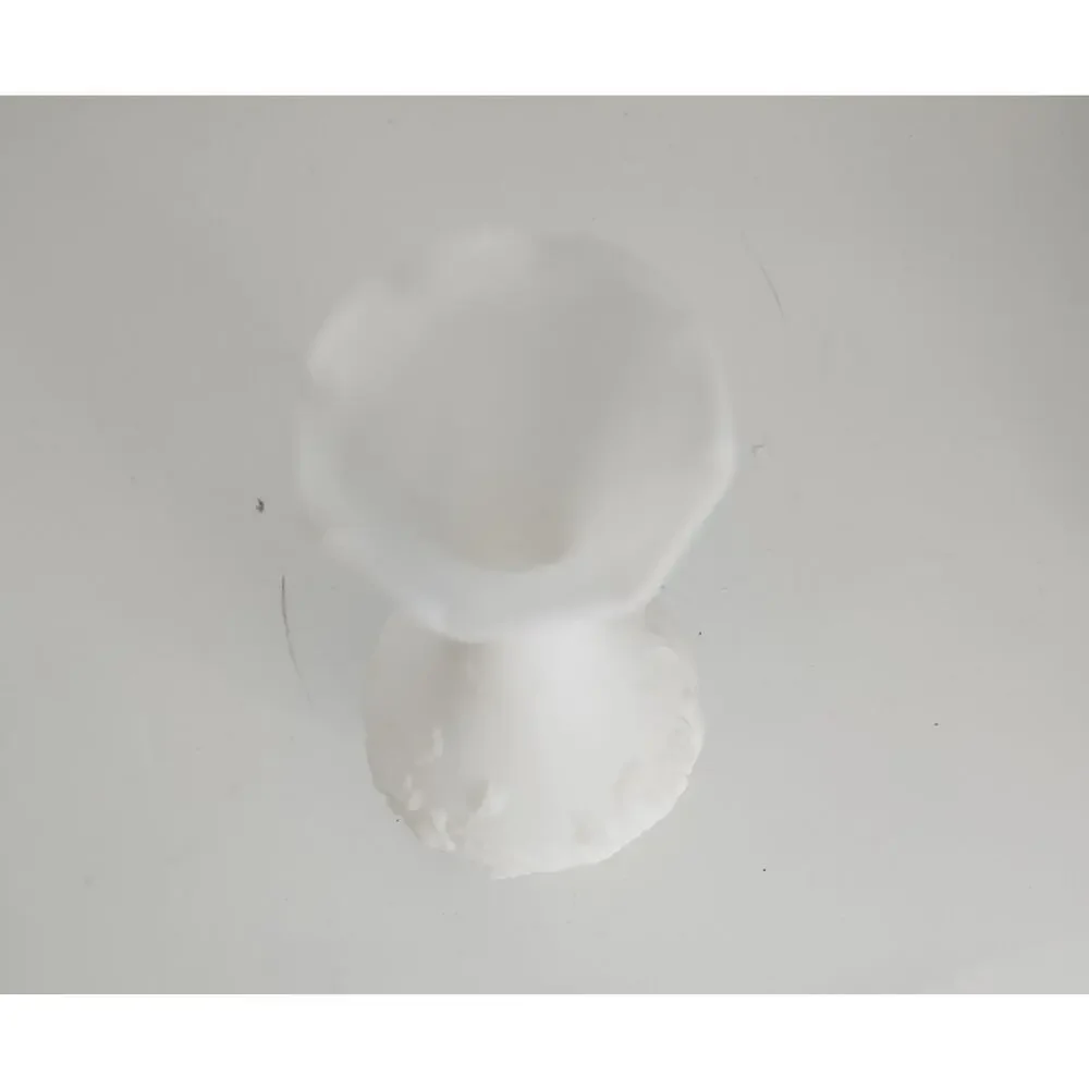 Vtg Imperial Glass White Doeskin Rose 6